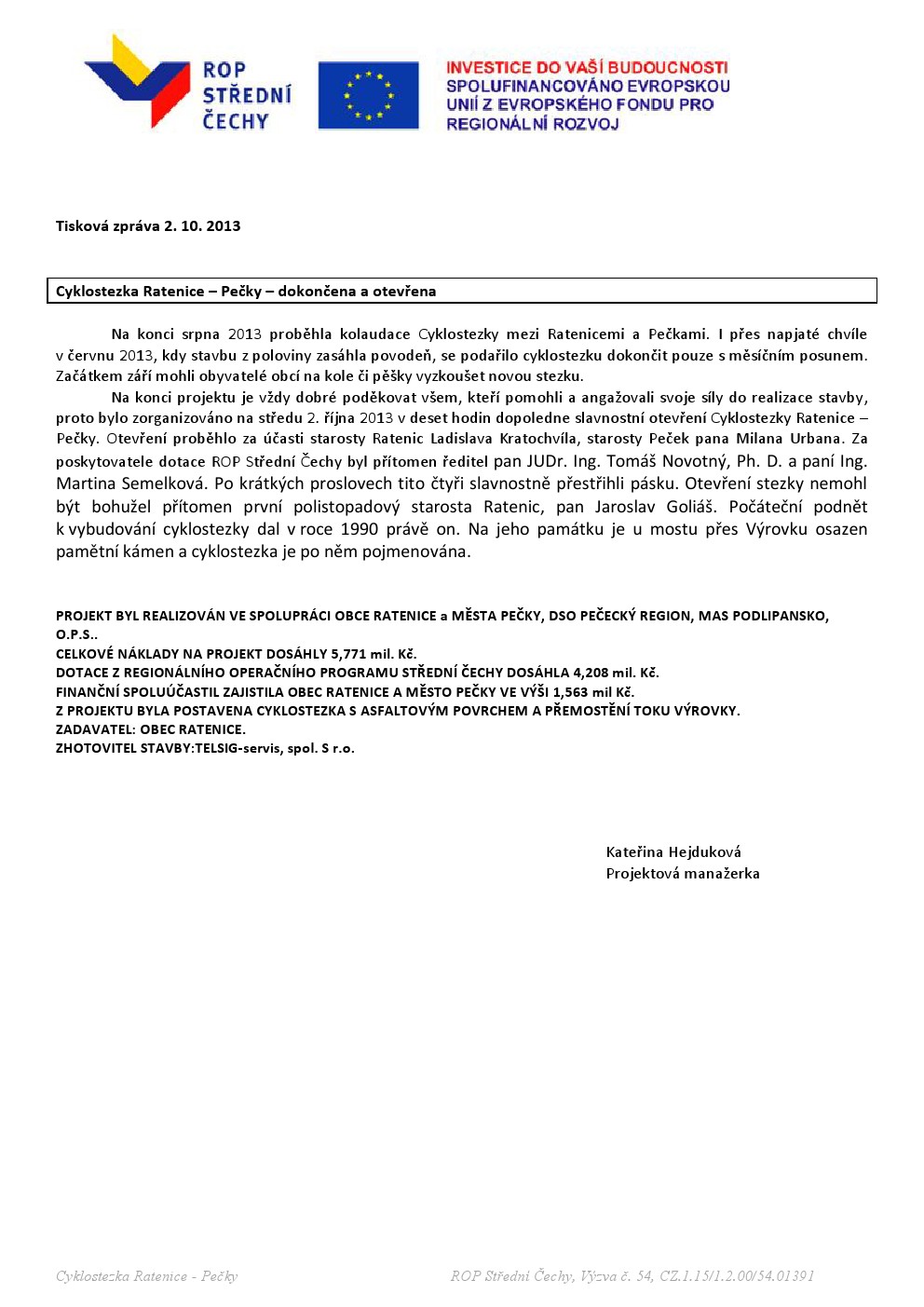 Cyklostezka Ratenice-Peky - tiskov zprva foto-0001